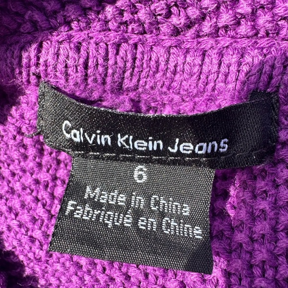 Calvin Klein Jeans Girls Purple Knit Sweater  Size 6 - Picture 5 of 5